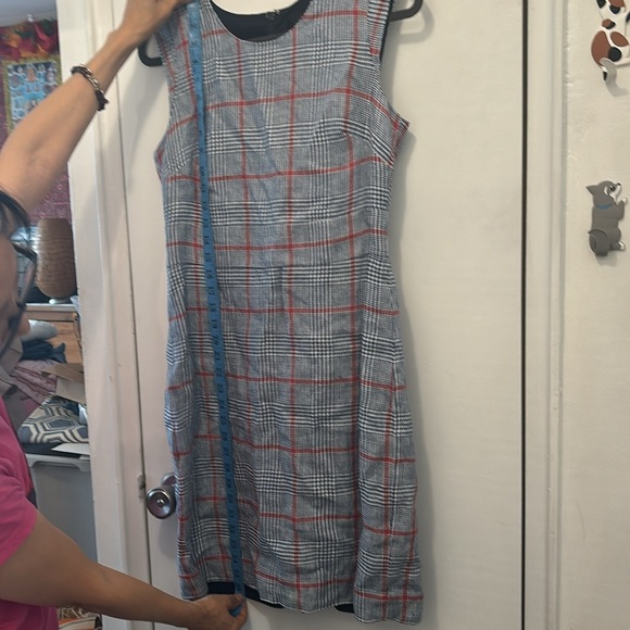 💯 linen J Crew gingham style dress with tie waist zippered back - women’s 6 - Picture 7 of 9